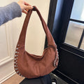 Women's soft plush strapless tote handbag in European and American retro style