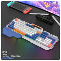 Blue wired gaming keyboard and mouse combo with backlit keys and 1.5 metre USB cable