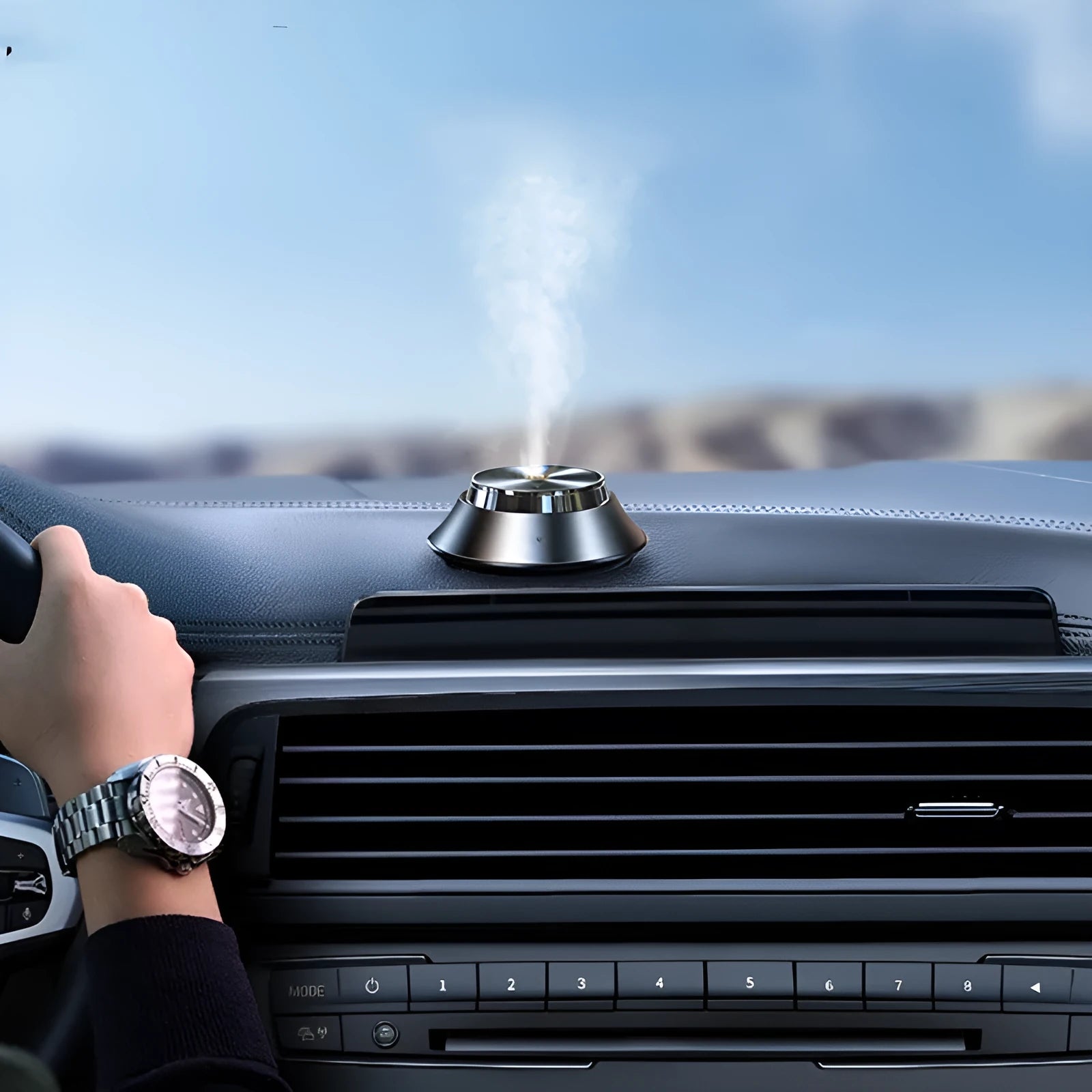 Black metal butterfly car aromatherapy air purifier with USB cable and 50ml essential oil bottle