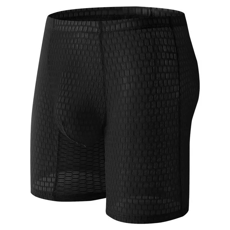 Men's solid colour lace boxer shorts with a hip-lifting design in light purple