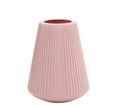 Melamine plastic decorative flower vase in blue, green, pink, or white colours, 16x20cm size