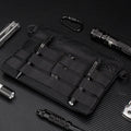 Black Oxford cloth outdoor waist bag showing compact 18 by 3.5 cm size.
