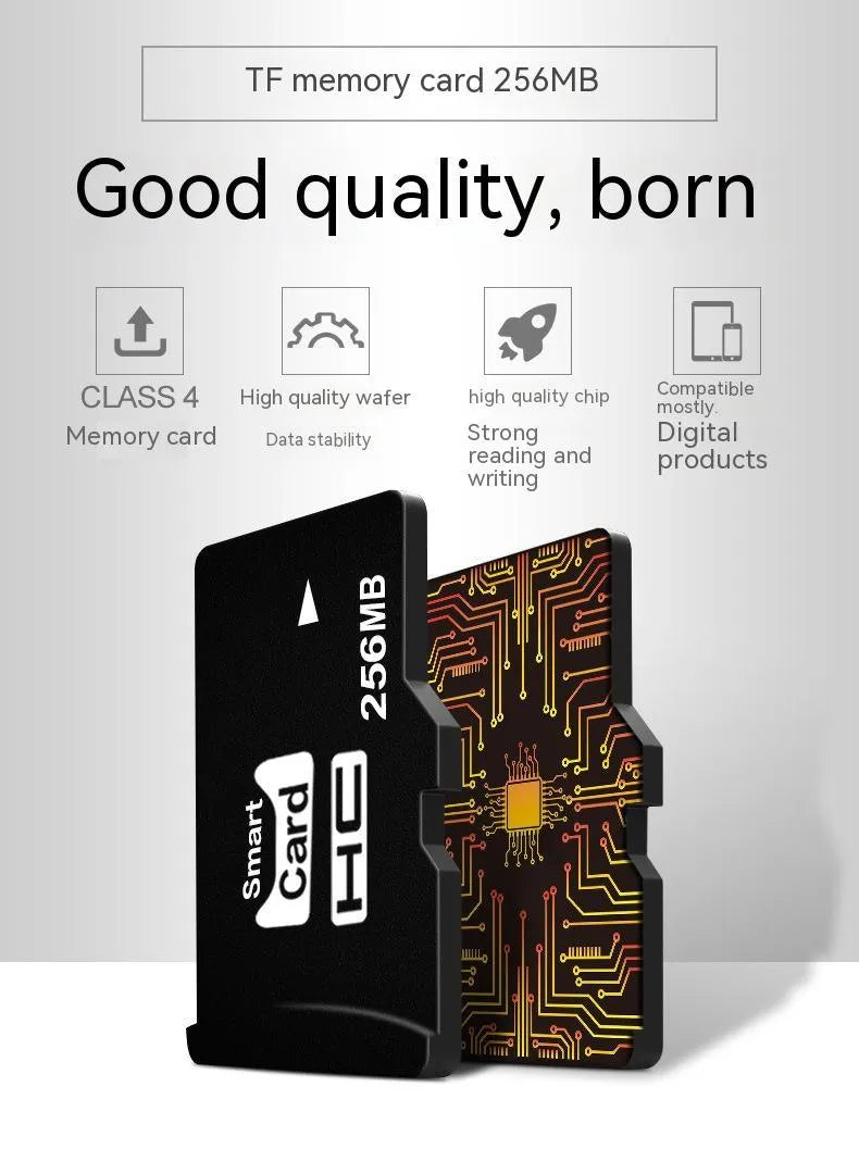 TF series 256MB memory card with 11x15mm dimensions for portable audio-visual devices