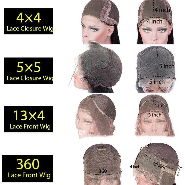 Real human hair lace front wig with 4x4 lace frontal shown in a long length style.