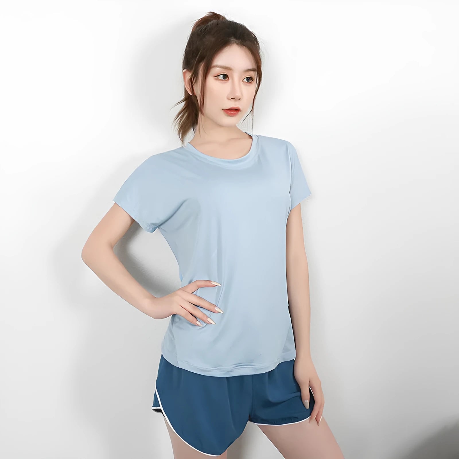 Women's short sleeve sports t-shirt in polyester available in multiple colours