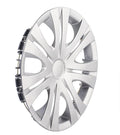 Universal monochrome car wheel hub cover in ABS plastic for 13 to 16-inch wheels.