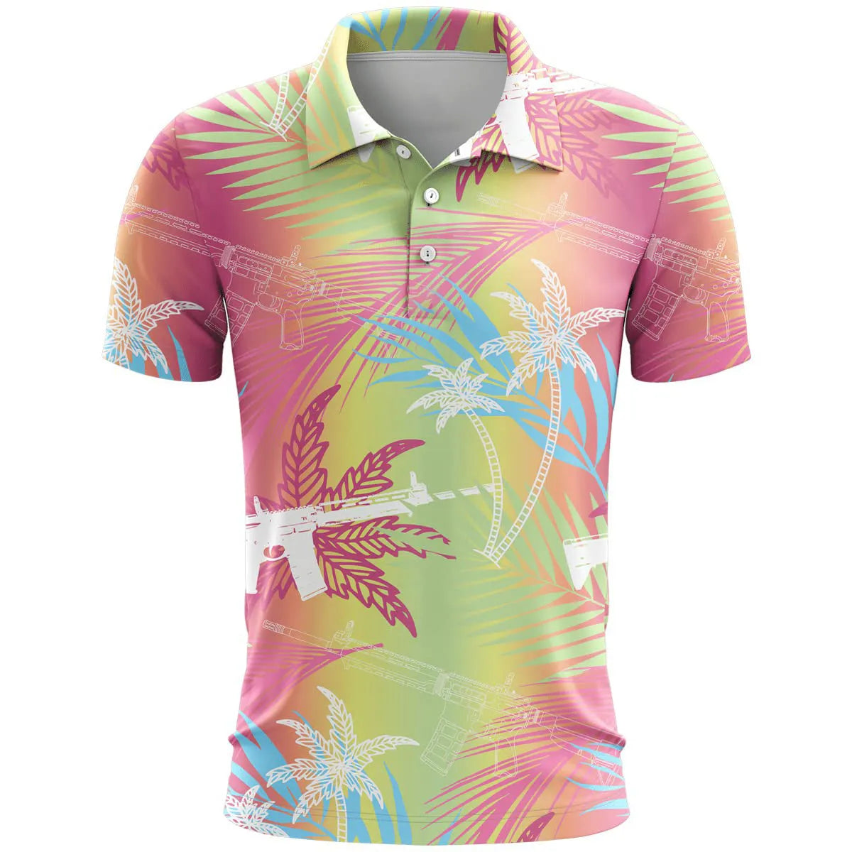 Men's 3D printed short sleeve sports T-shirt in bird eye polyester fabric with colour matching pattern