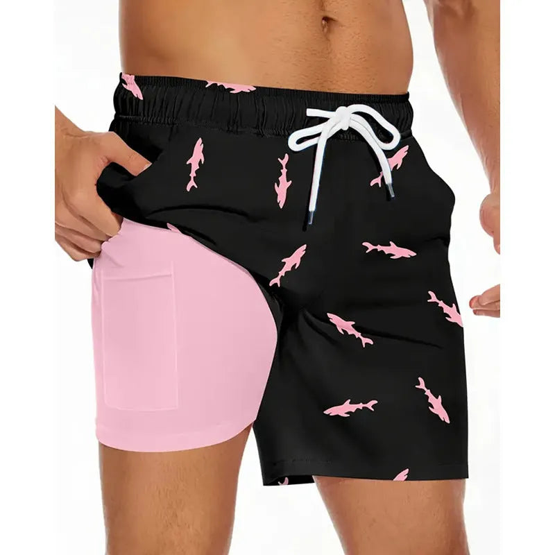 Men's loose fit polyester beach shorts in multiple colours available up to size 5XL