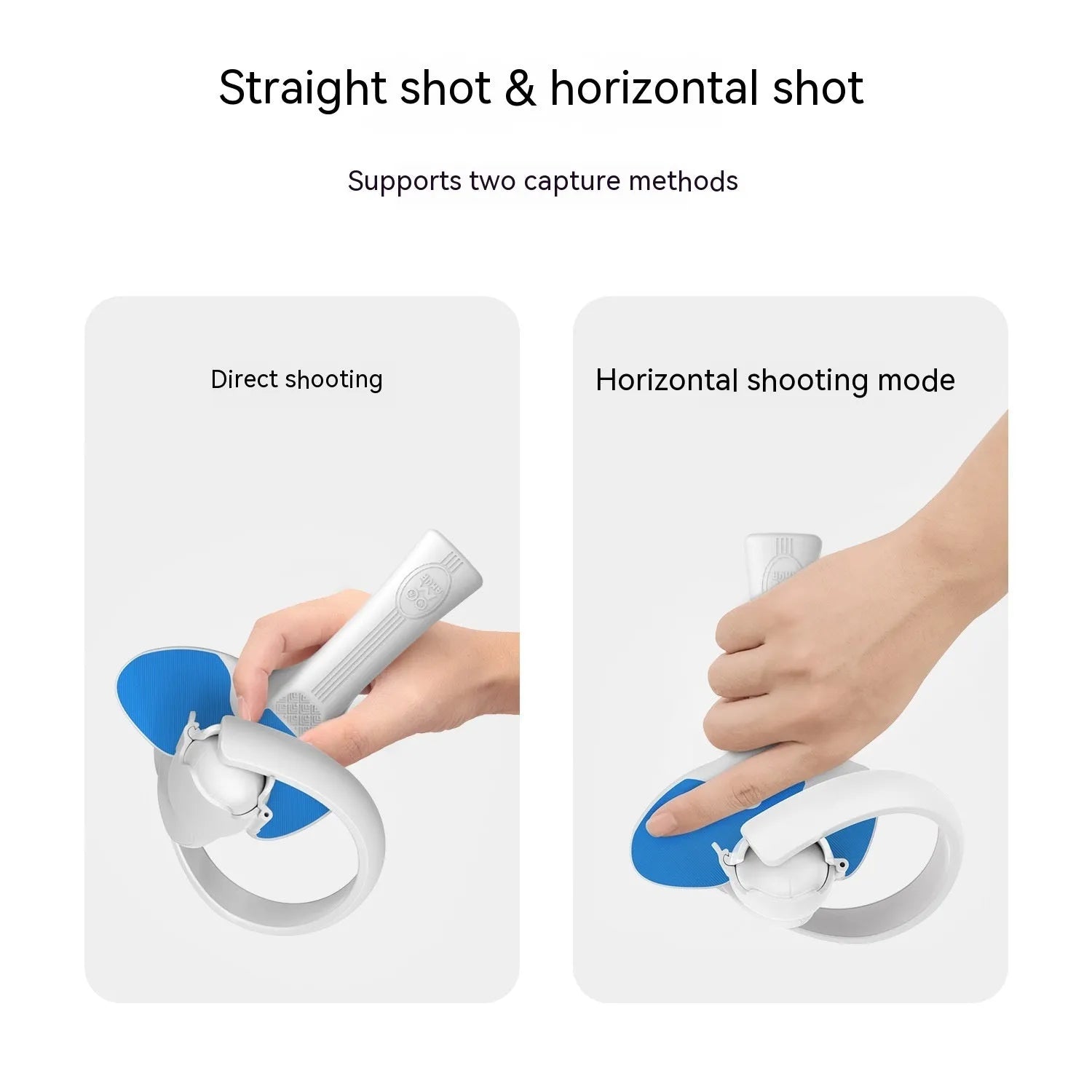 Red and blue plastic silicone table tennis racket grip accessory for Pico 4 VR controller measuring 160x110x80mm