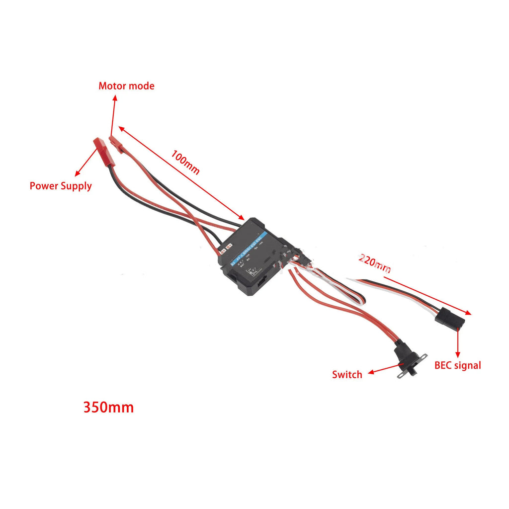 G500 colour 40A mini brushed electric speed controller for 1/16 and 1/18 scale RC models