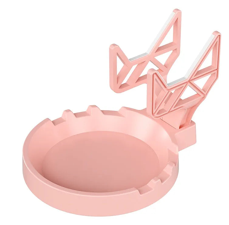 Universal non-perforated wall hanging rack for gaming controllers and headsets in black, white or pink colours