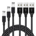 Braided nylon fast charging USB cable with Micro USB connector for Android phones in black and white.