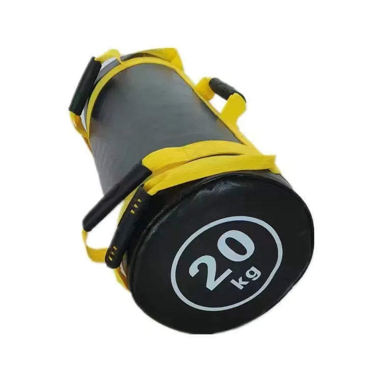 Flat white leather PVC fitness training sandbag with weight options from 5KG to 30KG