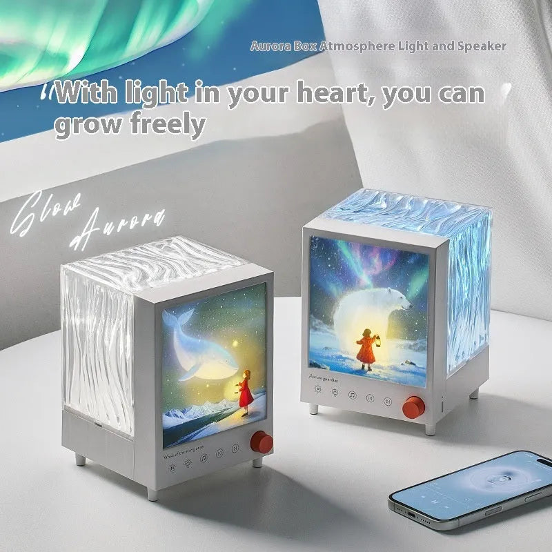 Aurora treasure box projection lamp with star sea whale light colour and Bluetooth speaker