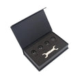 Bluetooth 5.0 automotive tyre pressure monitor kit with four external sensors, wrench, and anti-theft screws