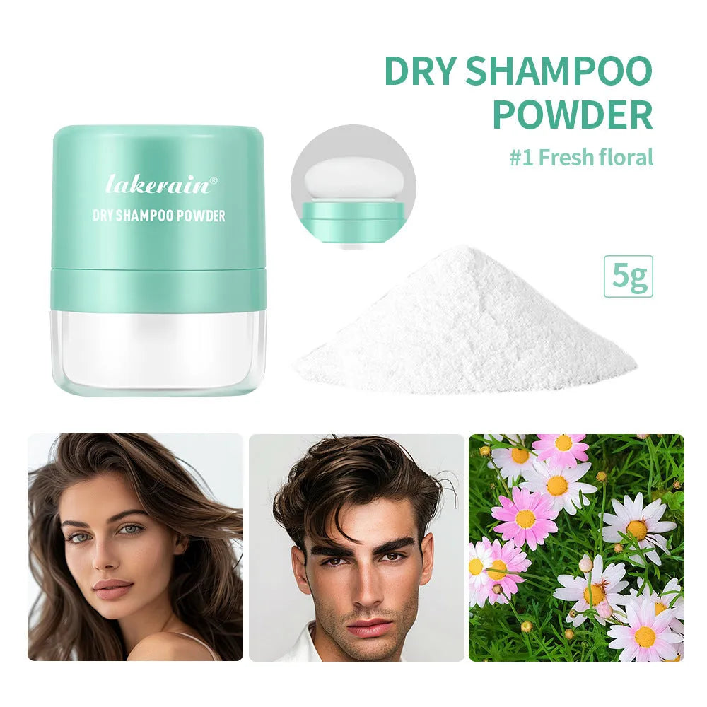 Single-use 5g dry hair powder sachet and disposable sponge headband for bangs refresh.