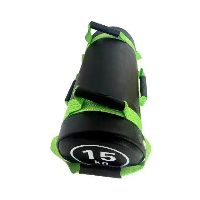 Flat white leather PVC fitness training sandbag with weight options from 5KG to 30KG