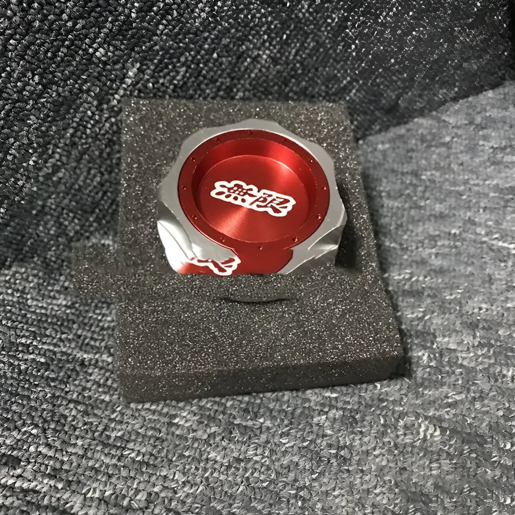 Aluminium alloy anti-leakage oil filter cap in choice of six colours for Honda vehicles.