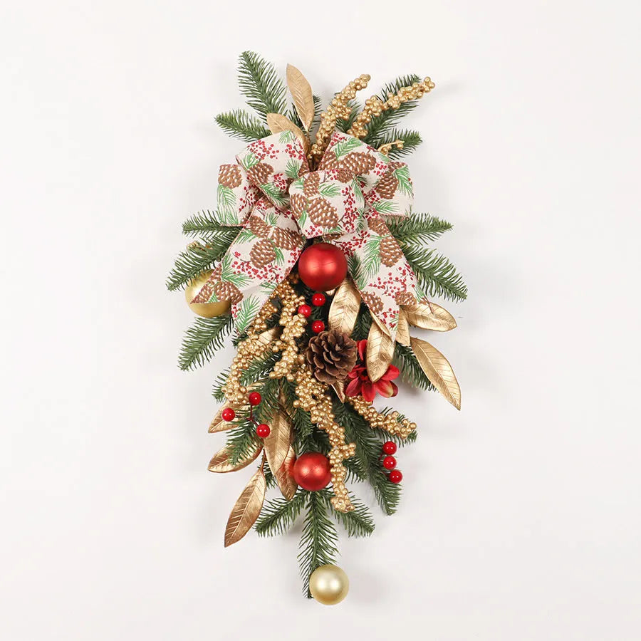 American country style plastic Christmas garland in four sizes with optional LED lighting for ceiling or wall display