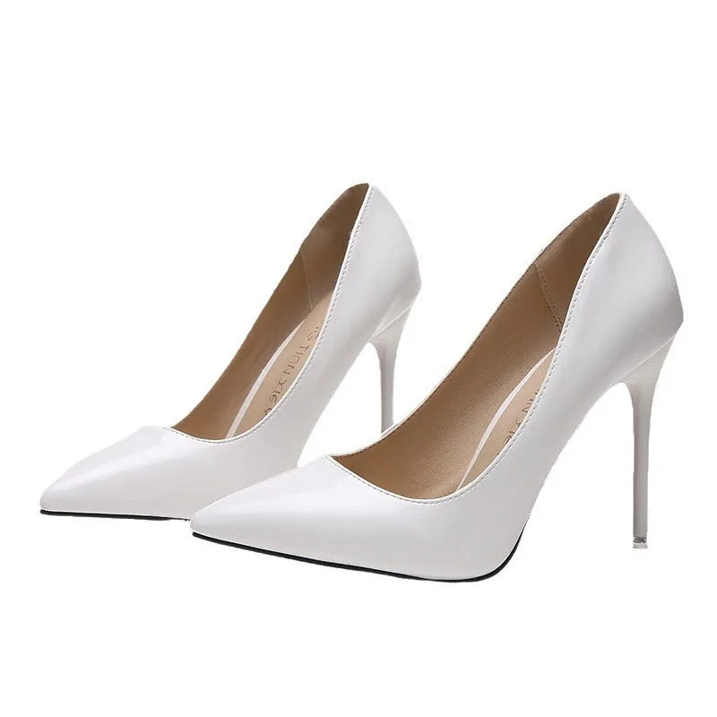 Women's pointed toe stiletto heels with super high 8cm+ heel in solid colour options