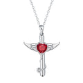 Copper cross stethoscope necklace with wings design in white diamond or red diamond colour