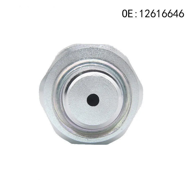 Silver metal fuel pressure sensor for automotive models 12616646 and 12677836.
