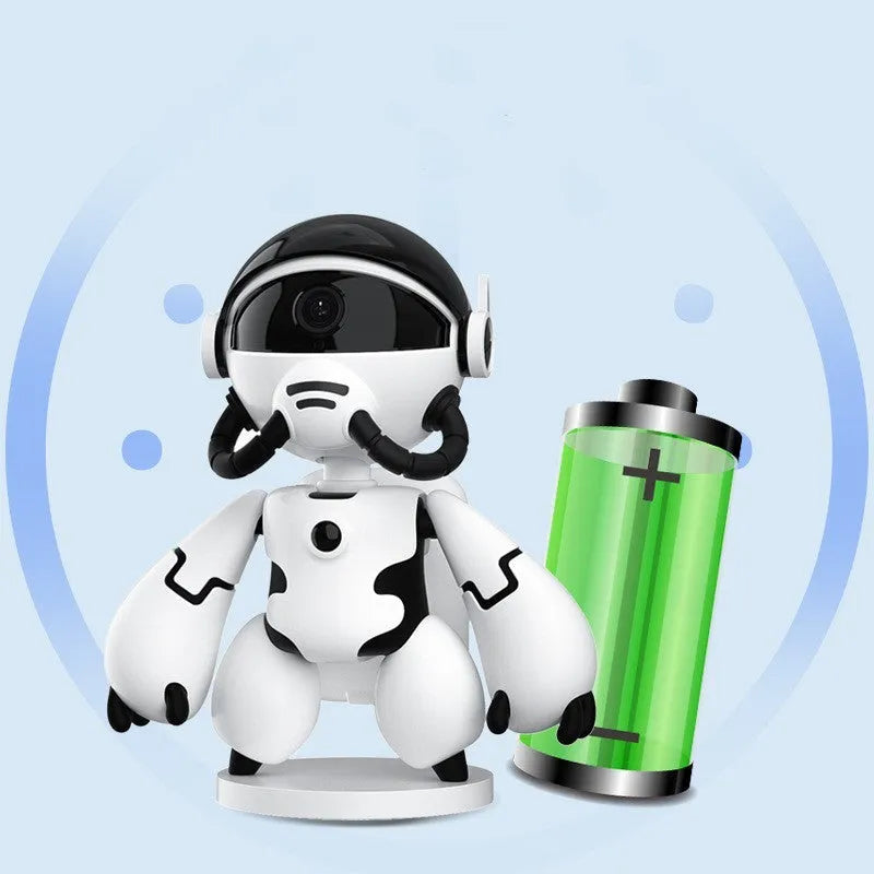 White space robot monitor camera with 1080P night vision and wifi connectivity for home security