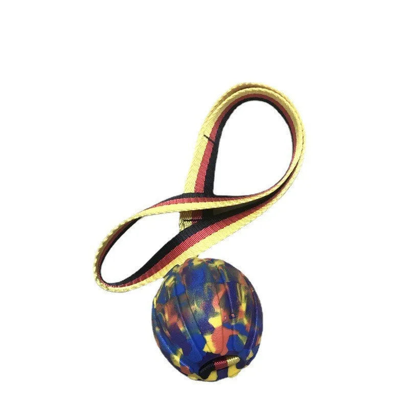 EVA floating dog training ball in camouflage colour with tetherball design for water retrieval