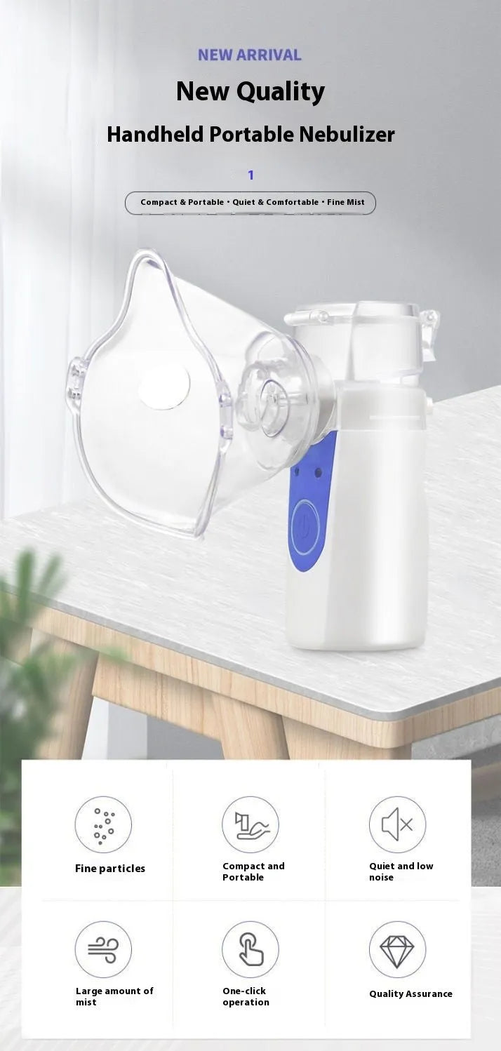 USB handheld nebuliser spray machine with columnar design for household use