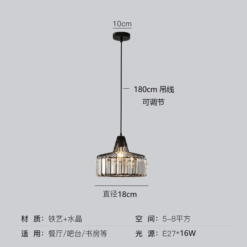 Modern crystal chandelier ceiling lamp with sun lamp design in black iron finish
