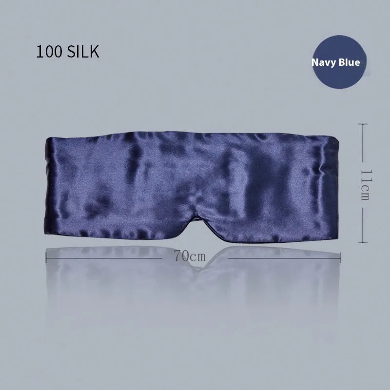 Mulberry silk sleep eye mask shown in one of seven available colours.