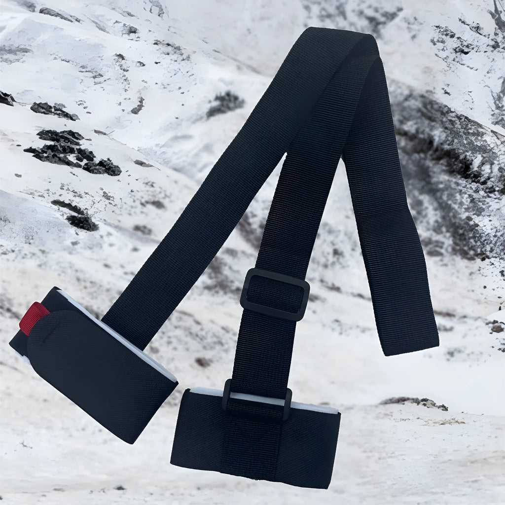 Adjustable skiing bandage strap with hook and loop fastening in multiple colour options
