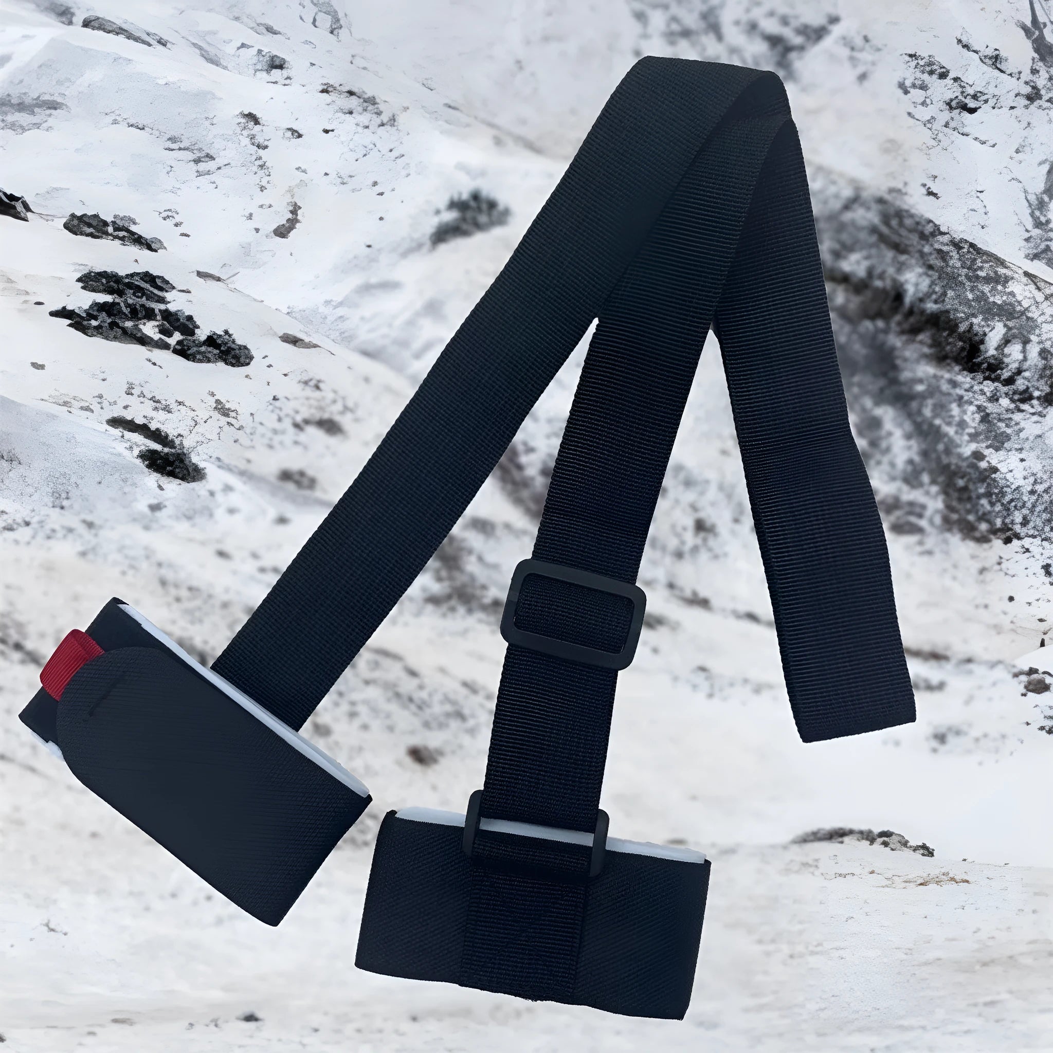 Adjustable skiing bandage strap with hook and loop fastening in multiple colour options