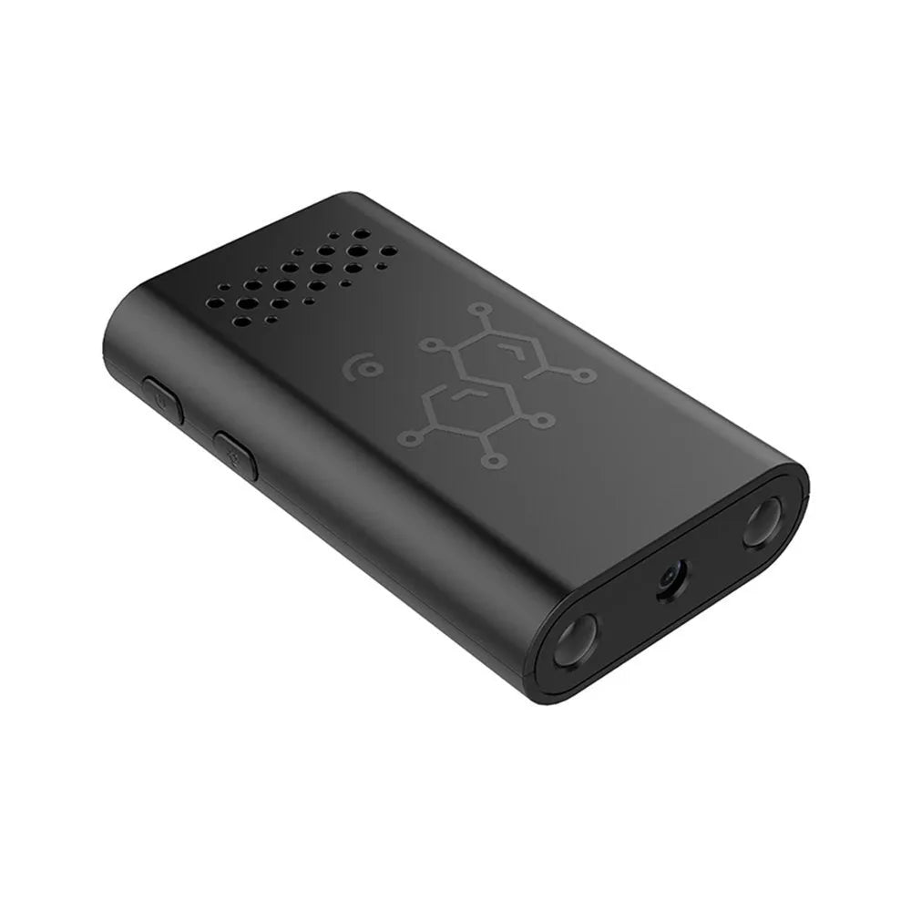 Black smart security camera with WiFi connectivity for indoor home monitoring