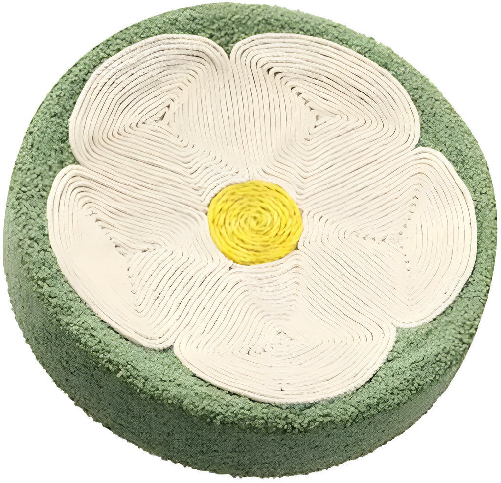 Green round sisal cat scratching bowl bed measuring 39cm diameter