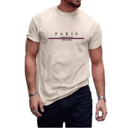Men's heavy letter printed cotton T-shirt in loose casual fit available in four colours