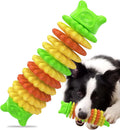 Blue rubber caterpillar-shaped dog chew toy for aggressive chewers