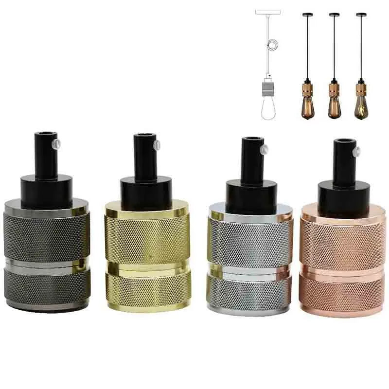 Retro DIY ceiling light chandelier assembly with electroplating aluminium holder in multi-colour options