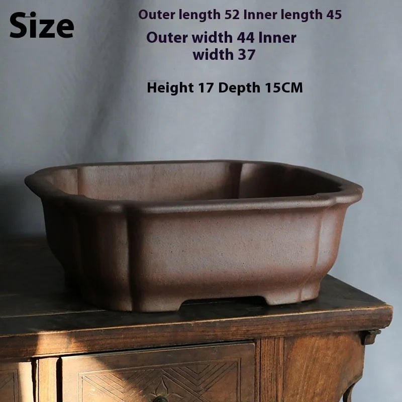 Purple sand rectangular bonsai flower pot with modern simplicity design