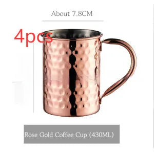 Stainless steel Moscow mule cup with copper plating in multiple colour options and capacity sizes