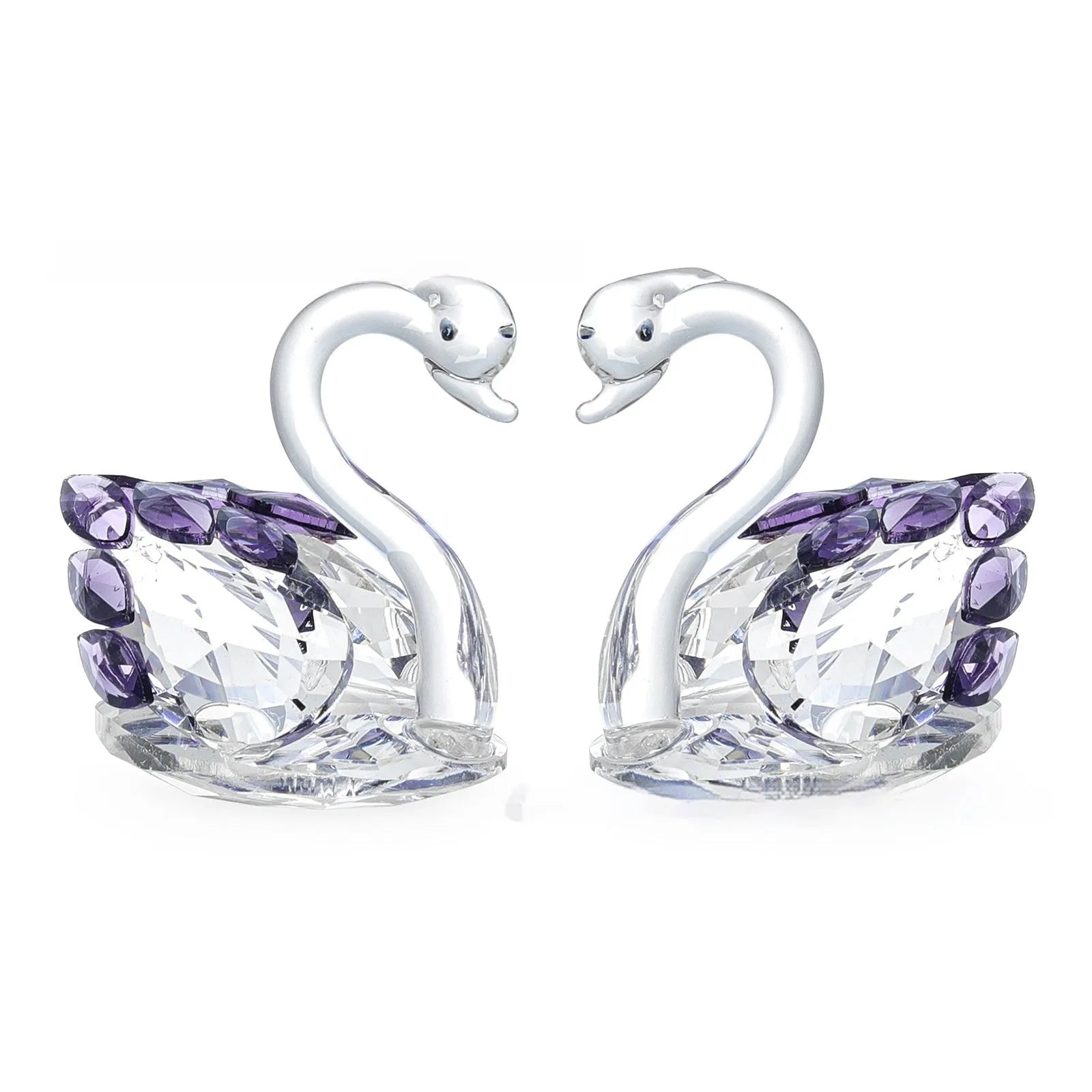 Crystal swan desktop ornament in modern simplicity style with colour options