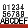 Black stainless steel sticky house number with 7.5cm character on adhesive backing