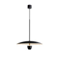 Black modern minimalist ceiling chandelier with warm white light, 400mm wide.