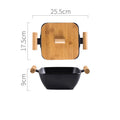 Irregular shaped porcelain serving bowl with lid in modern simple design