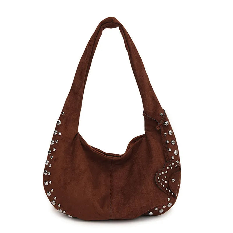 Women's soft plush strapless tote handbag in European and American retro style