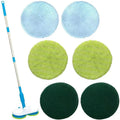 Wireless electric floor mop with USB charging port and assorted cleaning cloths