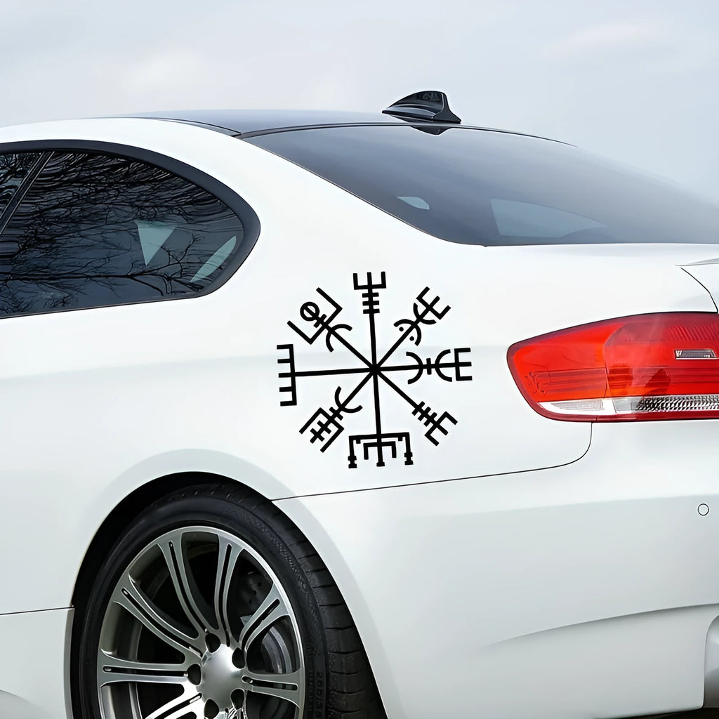 Square 13x13cm vinyl car and notebook sticker with adhesive backing.
