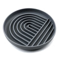Silicone dog slow feeder bowl with textured ridges, shown in mustard green colour.