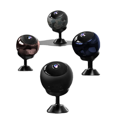 White 1080p wireless wifi security camera with lens on a grey ABS plastic housing.