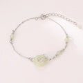Women's Hetian Jade safety buckle bracelet in antique style with peace buckle design on 925 silver